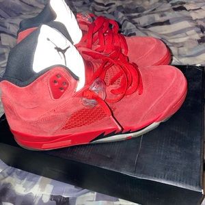Jordan 5 red suede